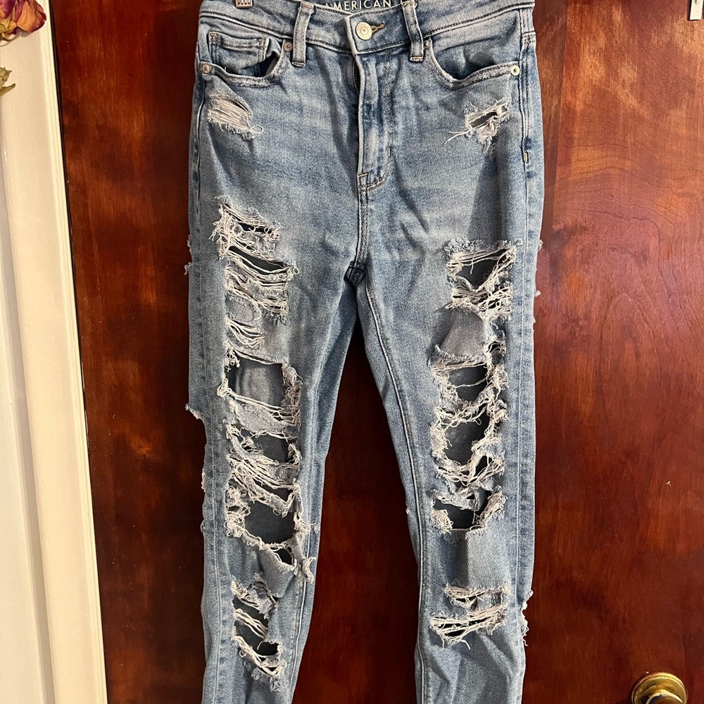 American Eagle Distressed Mom Jeans